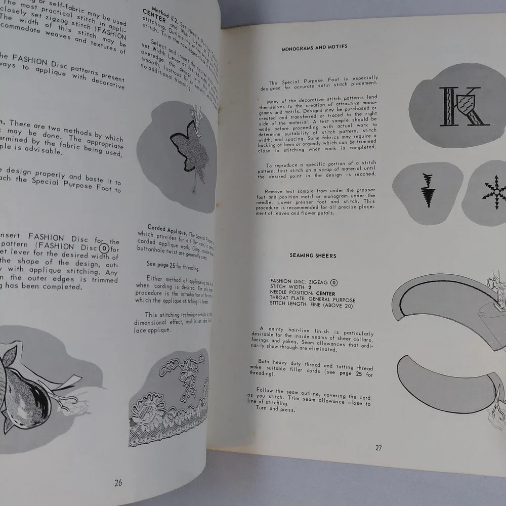 Vintage Singer 603 Sewing Machine Attachments Special Discs Instruction Manual